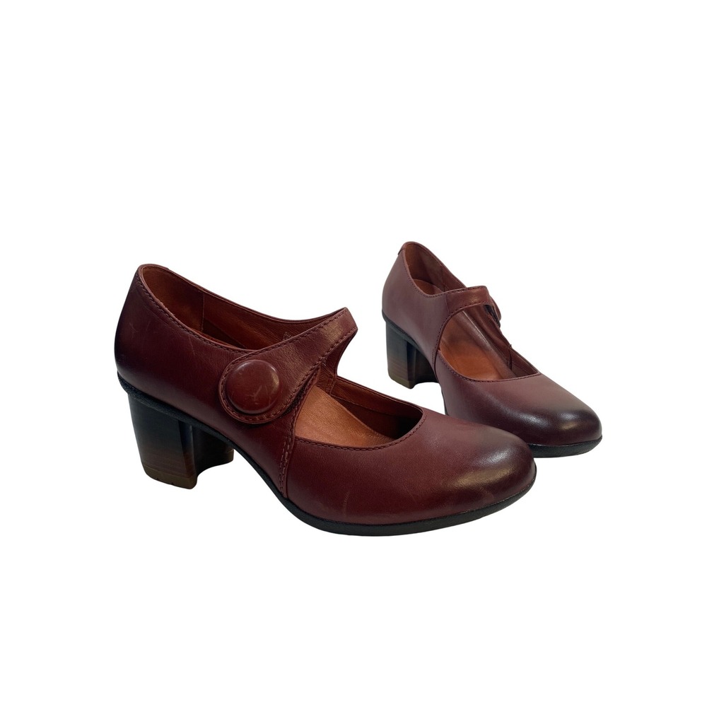 Dansko Page Mary Jane Shoes Size EU41 US 10.5 11 Burgundy Leather Block Heel